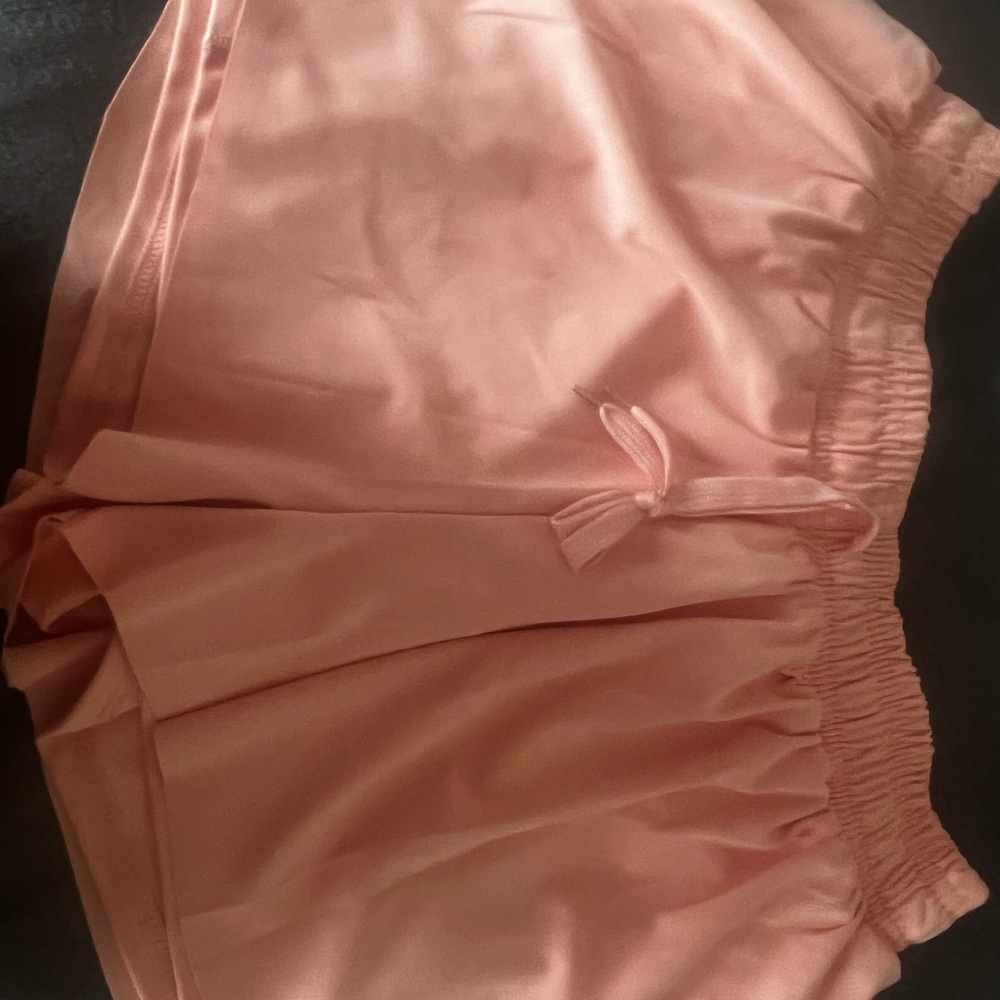 (2) Pairs for $20 Essentials Peach and Mint Green stretch shorts with ties